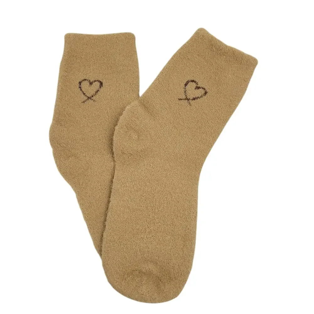 Jilly Warm Fuzzy Heart Socks 6 Pair Lot 6-11 Thick Plush Cozy Different Colors